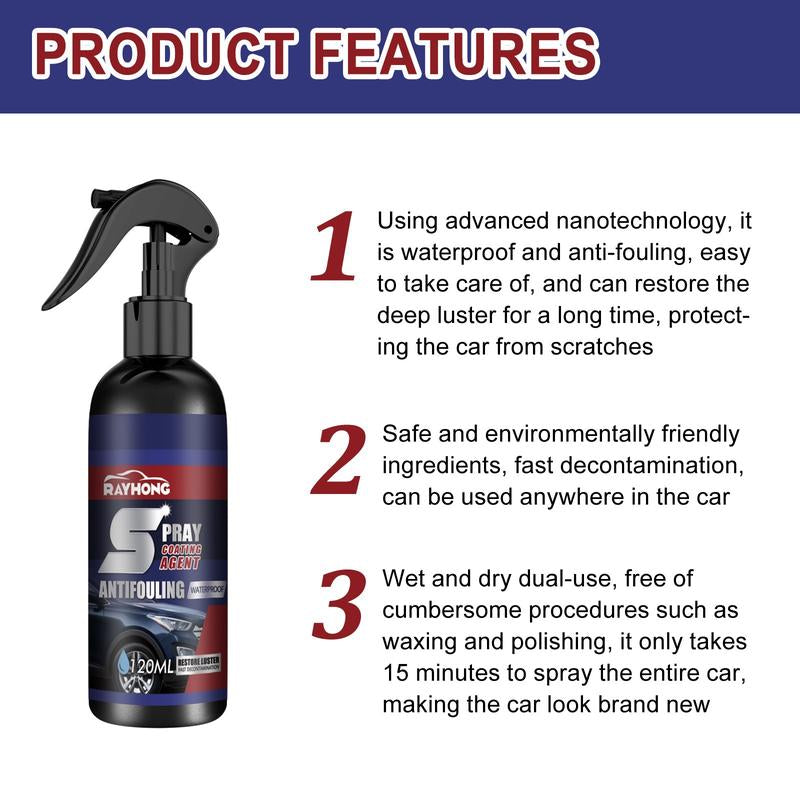 Car Coating Spray, Suitable for Car Paint:Fast Coating Agent ,Wax Polish ,Waterless Car Wash Agent ,Plastic and Nano Coating Agent