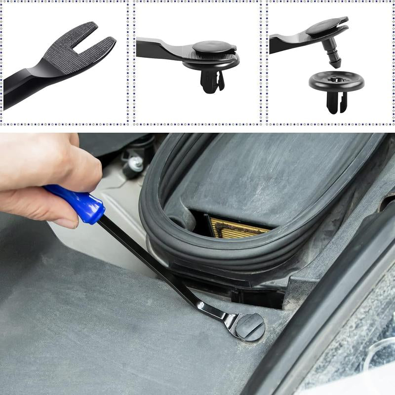 5 Pcs Car Trim Removal Tool Kit Upholstery Tools, Auto Clip Removal Pry Tool for Door Dash Dashboard Panel Fastener Remover, Body Repair Tools, Blue