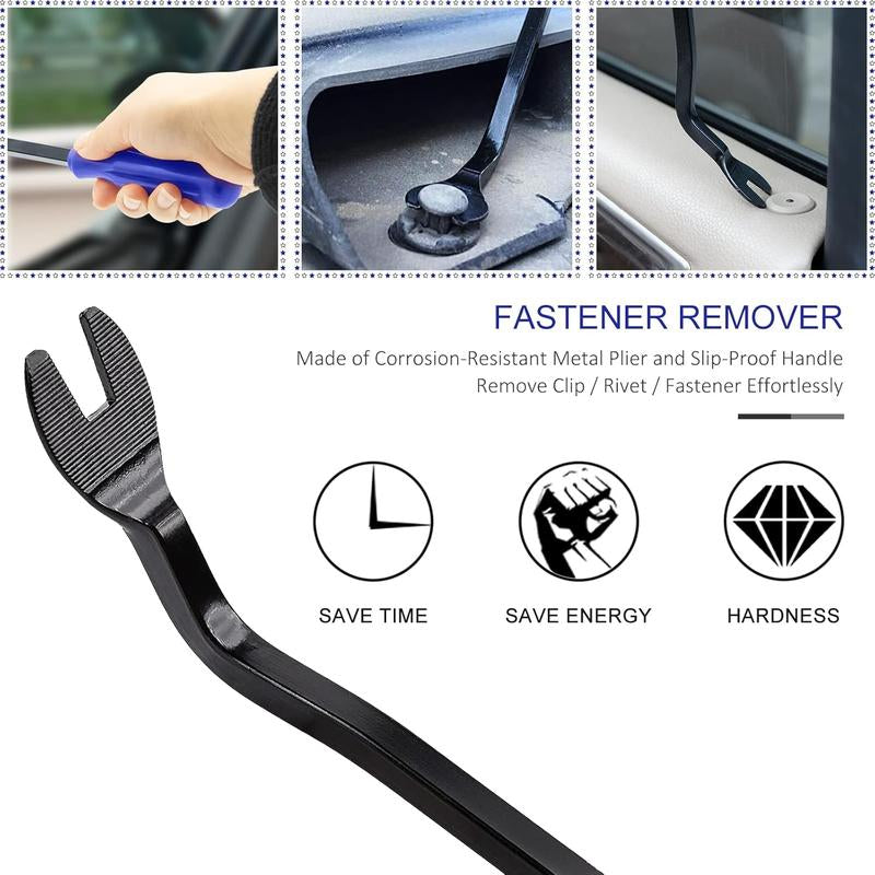 5 Pcs Car Trim Removal Tool Kit Upholstery Tools, Auto Clip Removal Pry Tool for Door Dash Dashboard Panel Fastener Remover, Body Repair Tools, Blue